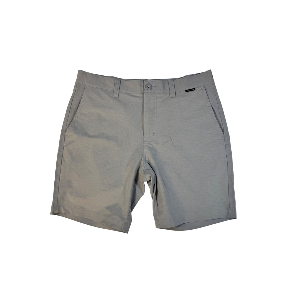 Travis Mathew Men Grey Golf Shorts Size 33 Performance Stretch Casual Flat Front